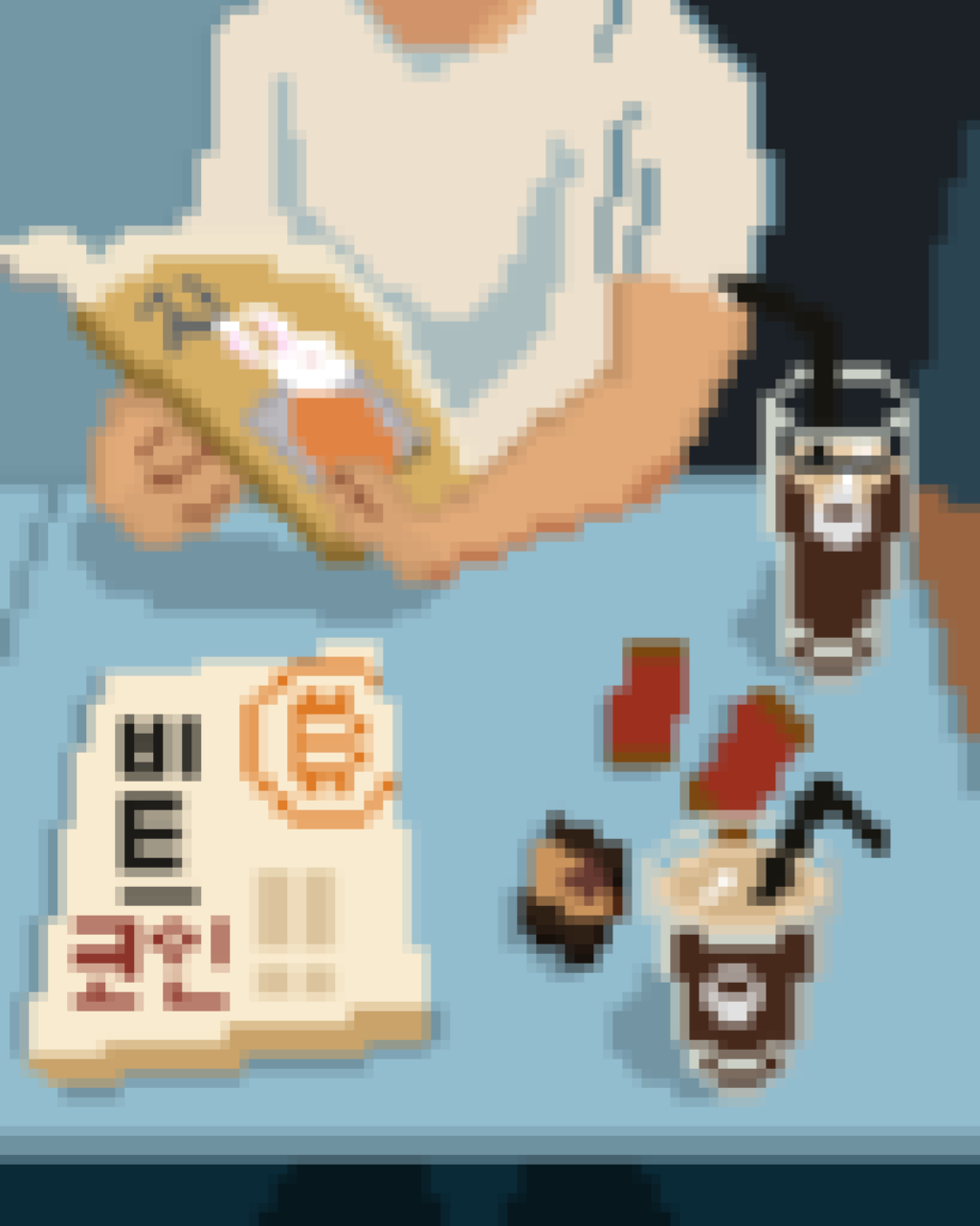 At the Bitcoin Center pixel art